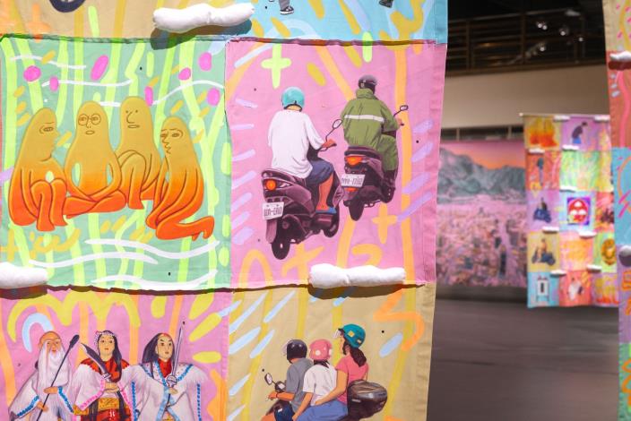 「所有令人屏息的－2024亞洲藝術雙年展」韓國藝術家李宇城於國美館展出〈炙熱的風〉現場圖。_