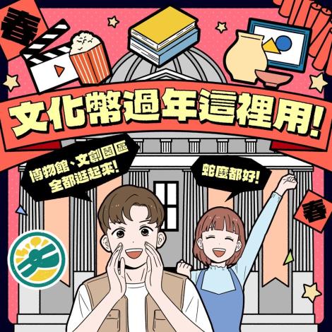 文化幣過年這裡用！文化幣邀13-22歲青年到博物館、文創園區走春用文化幣。