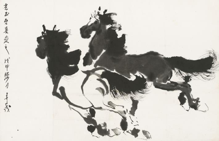 國立歷史博物館「李奇茂百年展」展出多幅李奇茂從未公開展覽的作品，其中包括〈同心〉，69x45公分。