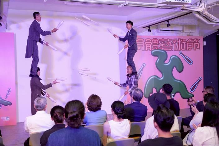 FOCASA馬戲團在首屆《身體藝術節 On_Body Arts Festival》宣告記者會上，搶先曝光演出片段。（FOCASA馬戲團提供）