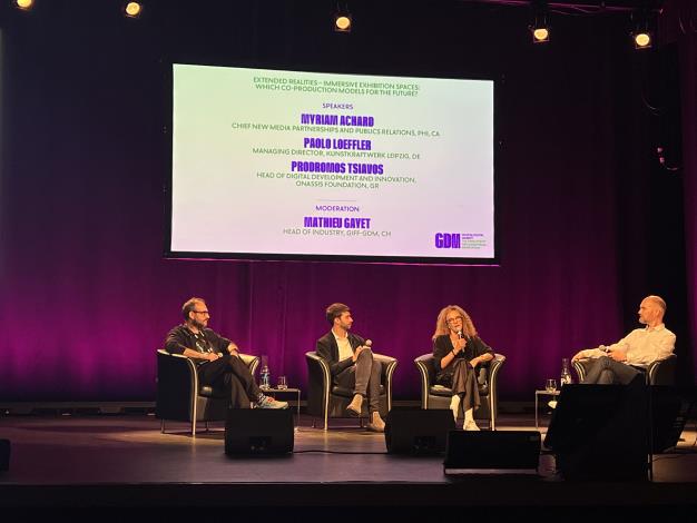 市場展國際合製專題論壇：PHI藝術中心新媒體主管Myriam Achard、希臘Onassis基金會數位發展與創新部主管Prodromos Tsiavos分享與臺灣團隊共創「之間」的歷程