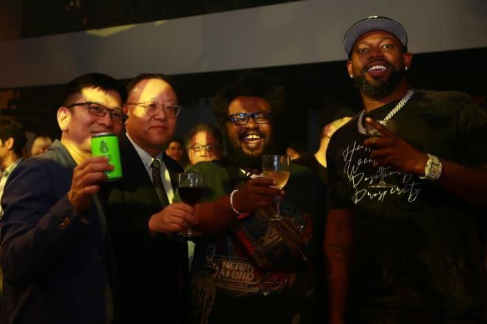 From left: Eric Chen, Minister Shih Che, James Fauntleroy, Larrance Dopson