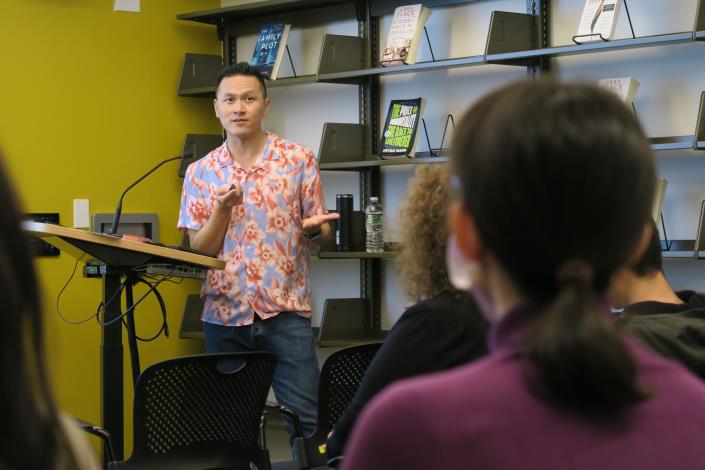 Kevin Chen at an author talk event