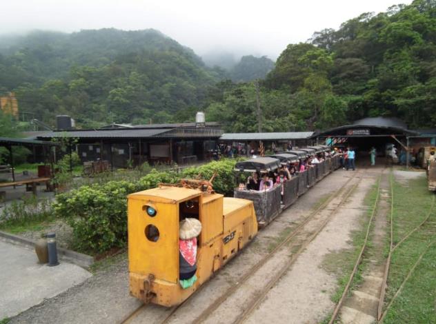 Mining tracks preserved at the Xinpingxi Coal Mine Historical Buildings
