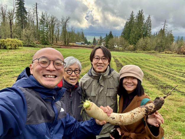 3- Mali and Sandy were exchanging ideas with LingYin, who runs a farm in Vancouver