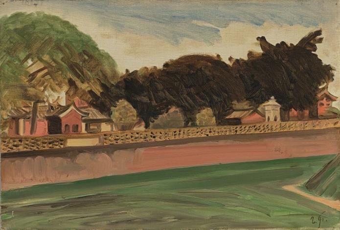 藤島武二，〈臺灣風景〉，1935年，油彩、畫布，45 x 53公分。