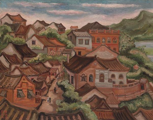 陳澄波，〈淡水風景(淡水)〉，91 x 117cm，1935年。