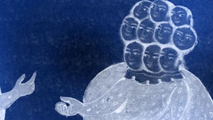 薩歐妲．伊斯瑪伊洛娃，〈阿斯蘭鮑〉，2024。錄像截圖（進行中）。圖片由藝術家提供。Saodat Ismailova, Arslanbob, 2024. Stills from the film (work in process). Courtesy of the artist