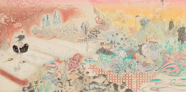 水墨類金牌獎–陳怡安〈魅他域的漫遊者系列－渡〉