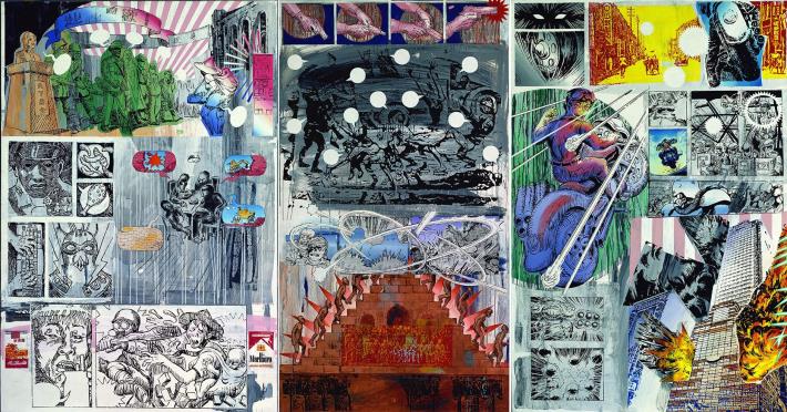 國美館典藏_藝術家陳世強_台灣風雲(1967)_油畫_183.5x345.5公分