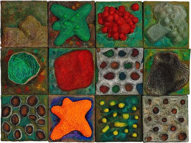 許自貴 深海世界 1983 版畫 63.8x67.3cm 順天美術館捐贈 國立臺灣美術館代管