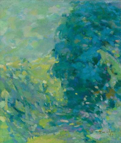 陳德旺 庭園 1982 油畫 52.8x45.2cm 順天美術館捐贈 國立臺灣美術館代管