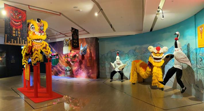 獅陣競技情境展陳｜【數位香陣‧聖獸除瘟】臺灣陣頭中的獅與虎