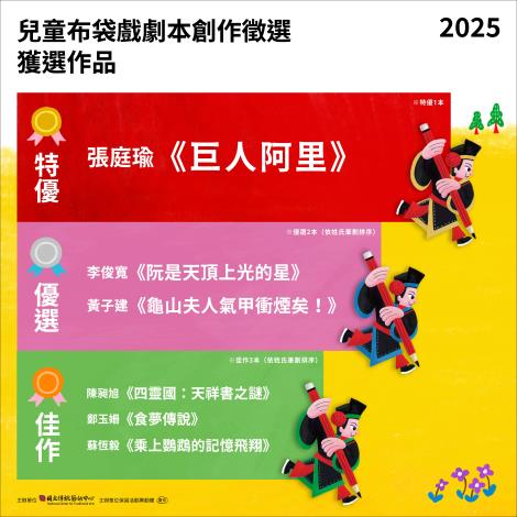 傳藝中心揭曉第二屆兒童布袋戲劇本徵選結果  得獎名單重磅出爐