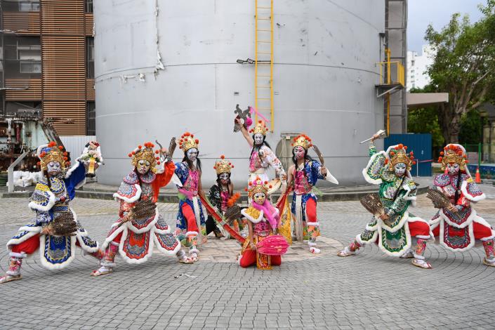 嘉邑山海鎮民俗藝術團帶來《山海威儀 將藝精粹》演出，展現家將陣頭威儀氣勢。（國立傳統藝術中心提供）