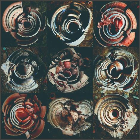 作品「適擇生存之後的7個時期」，一層一層包覆，每一層都有排灣族的圖紋。（瑪斯斯格提供）