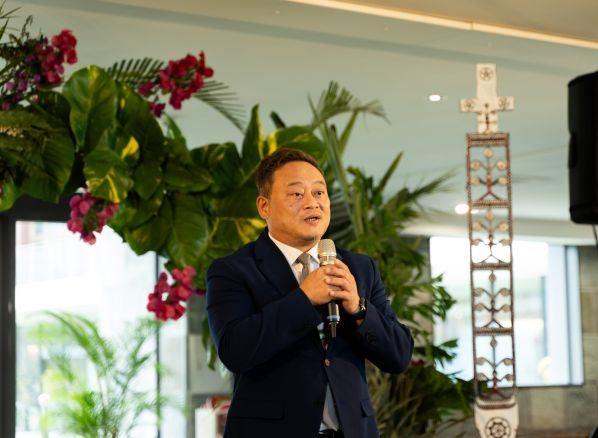 聖堂光影特展開幕儀式-國立臺灣史前文化博物館蔡政良館長為特展開幕致詞
