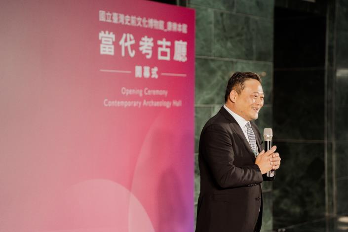「當代考古廳」常設展開幕儀式-國立臺灣史前文化博物館蔡政良館長為常設展開幕致詞