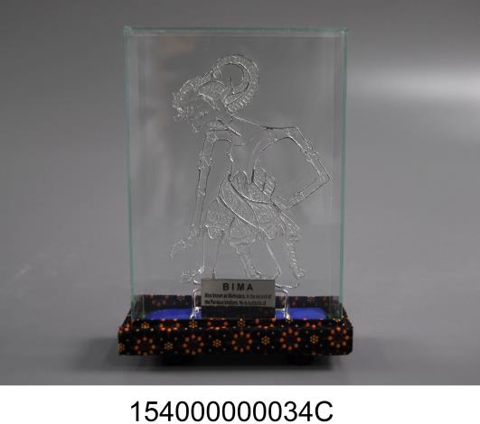 印尼哇揚皮影偶戲故事人物Bima纍絲銀擺飾