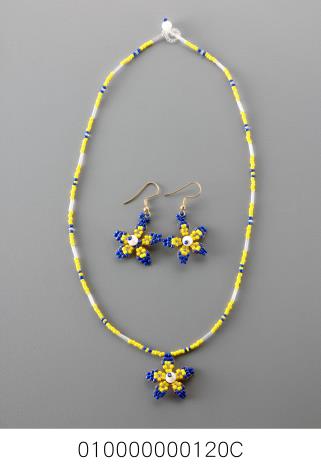 諾魯藍黃星果藤珠花套鍊