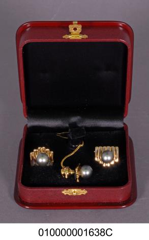 珍珠袖扣領帶針組