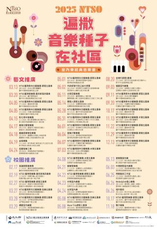 「2025 NTSO遍撒音樂種子在社區室內樂經典音樂會」將音樂帶進社區及校園。