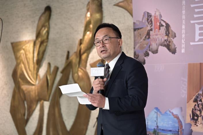 《畫映—交響音樂會：跨時代的藝術對話》宣告記者會，國立臺灣交響樂團團長歐陽慧剛指出，《畫映》以本土作曲與典藏畫作交織臺灣百年藝術風景，展現藝術貼近生活、連結土地、持續陪伴臺灣前行的文化力量