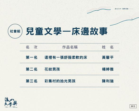 社會組-兒童文學類