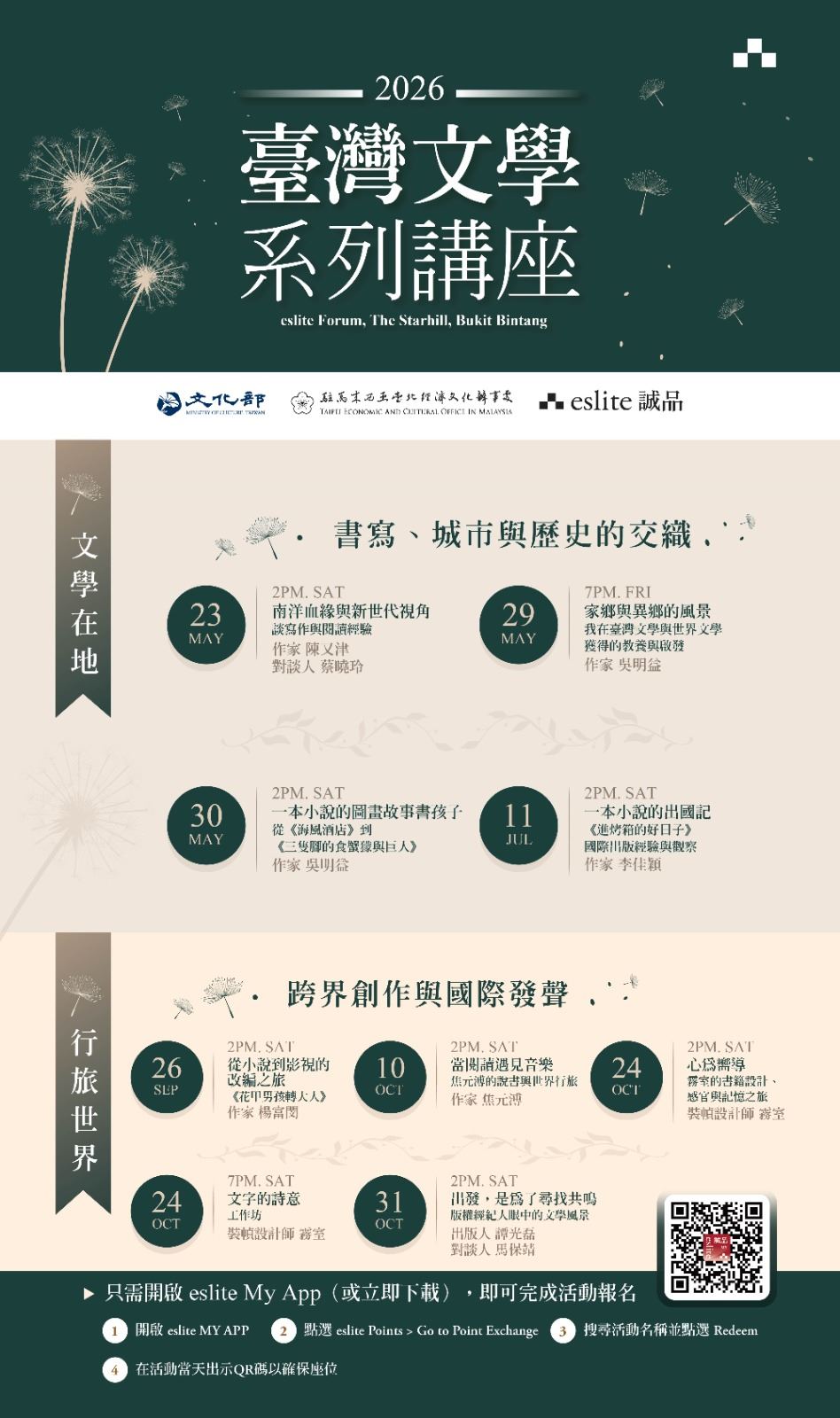 2026 Taiwanese Literature Seminars in Malaysia to feature seven cultural icons