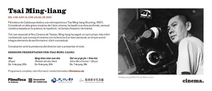 Filmoteca de Catalunya in Spain to present works of director Tsai Ming-liang