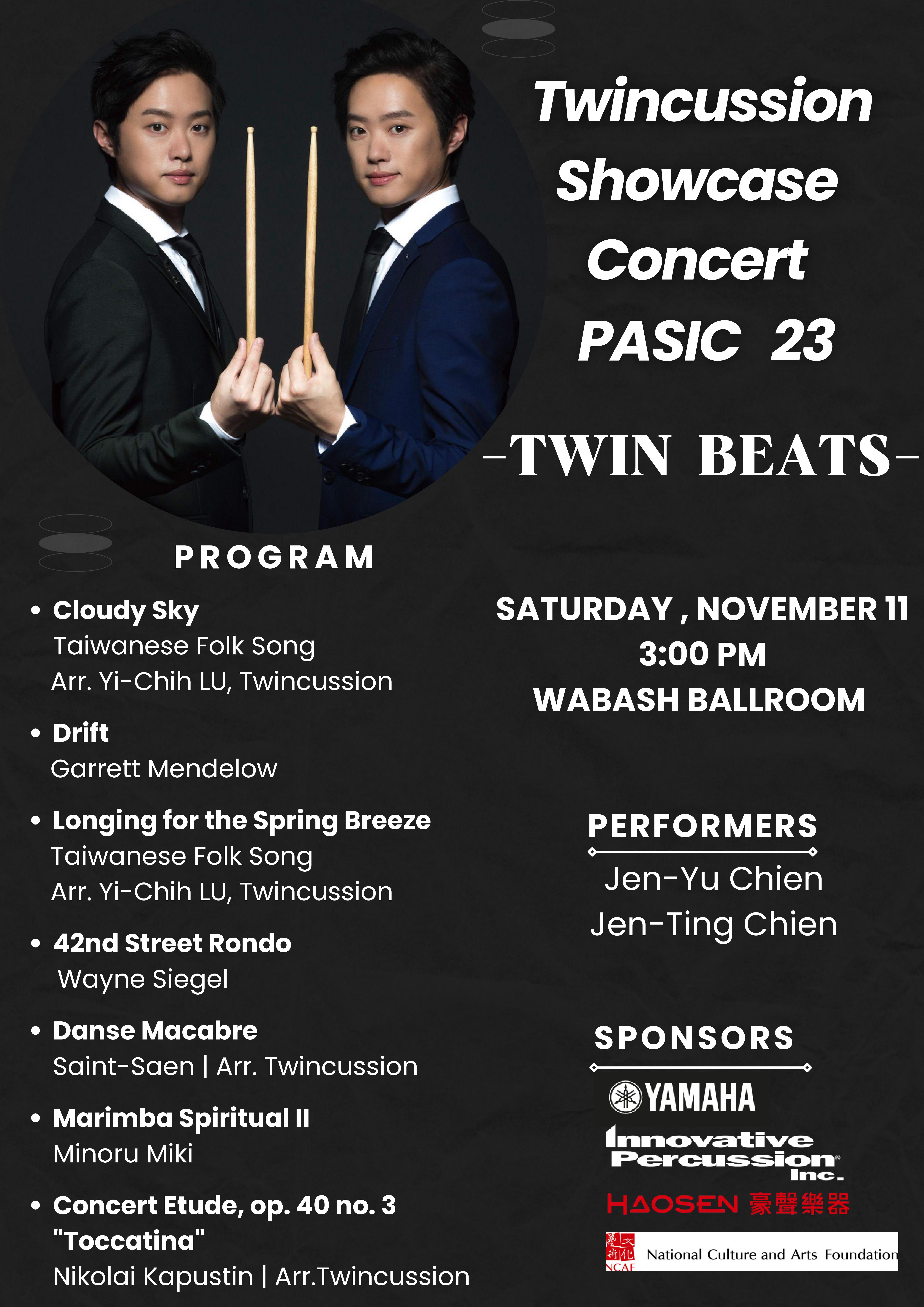 Taiwanese percussion duo to perform in US