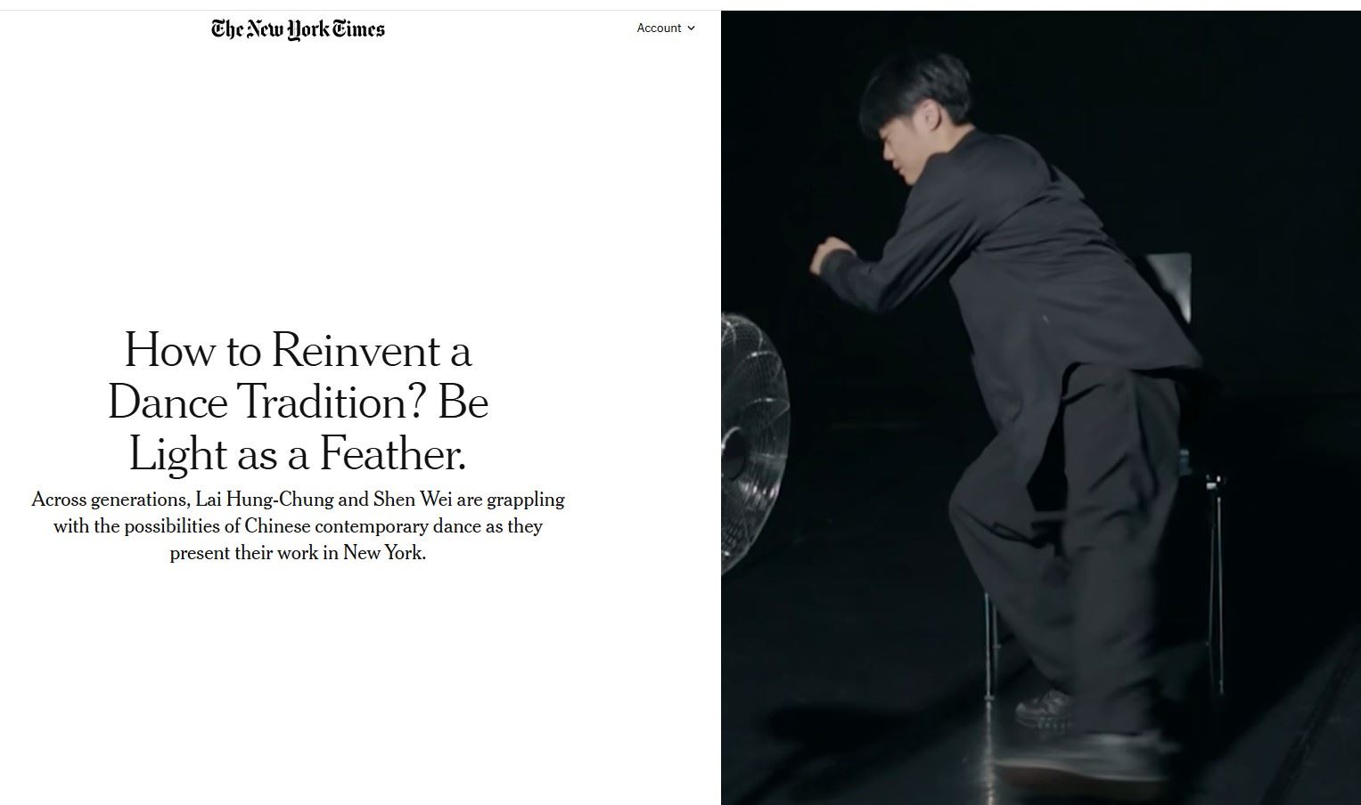 New York Times spotlights Hung Dance’s ‘Birdy’ ahead of U.S. performances