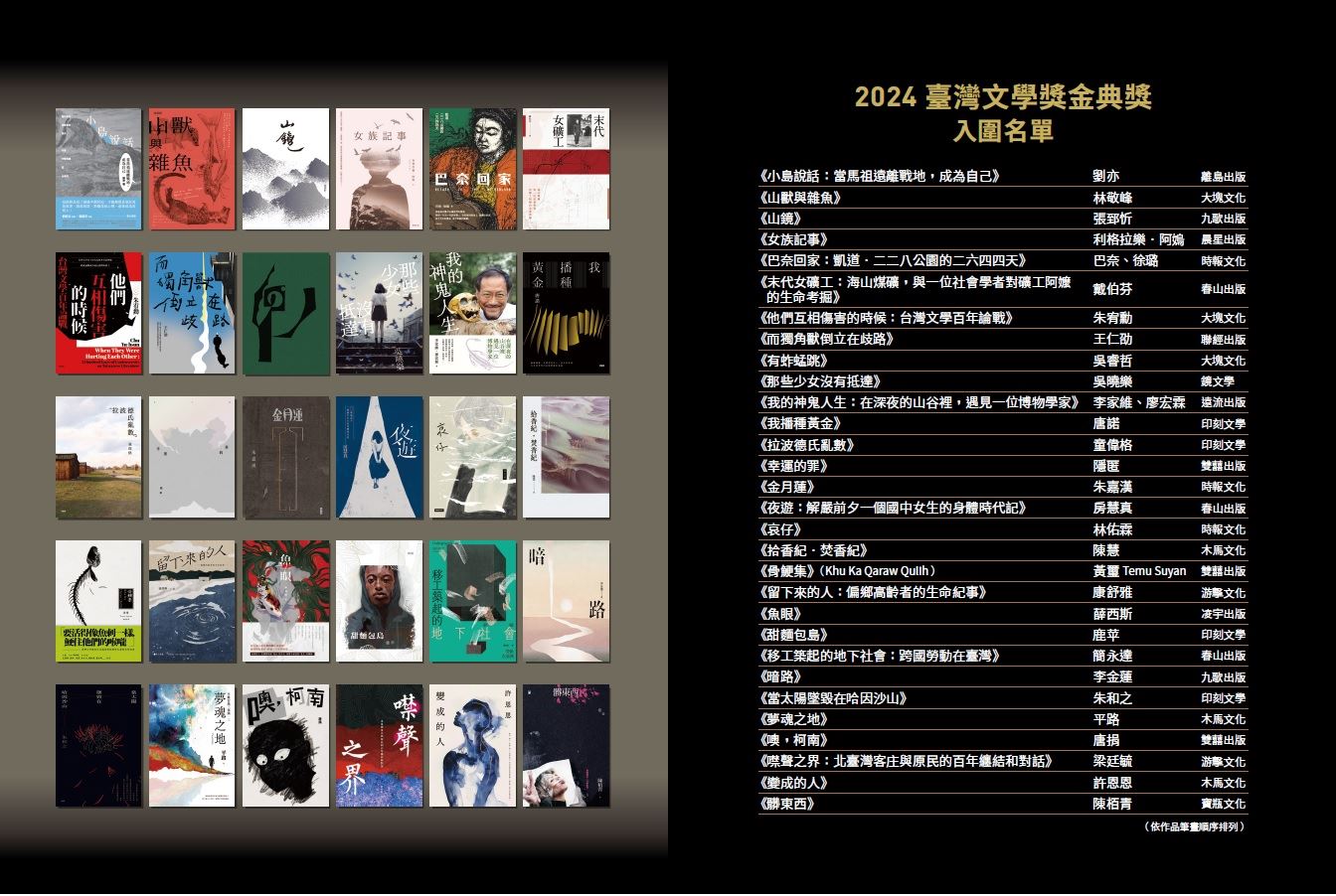 2024金典獎特刊-入圍名單