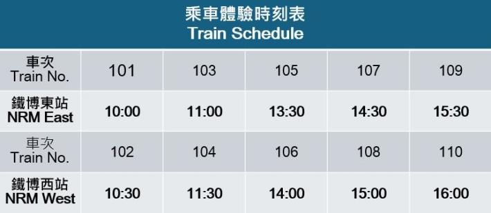 國家鐵道博物館  假日限定乘車體驗時刻表