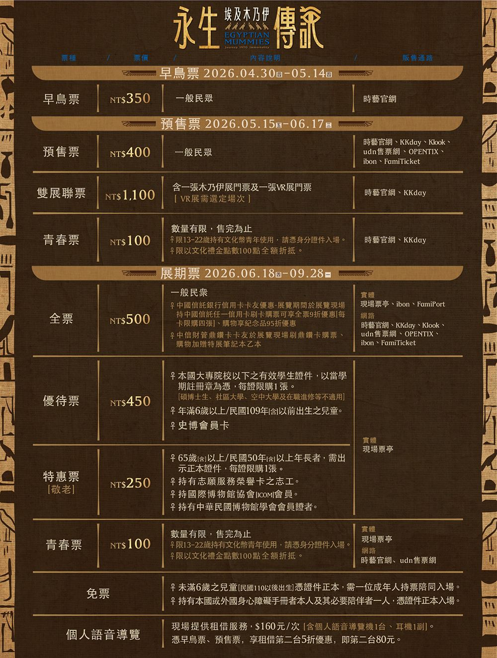 票價資訊表