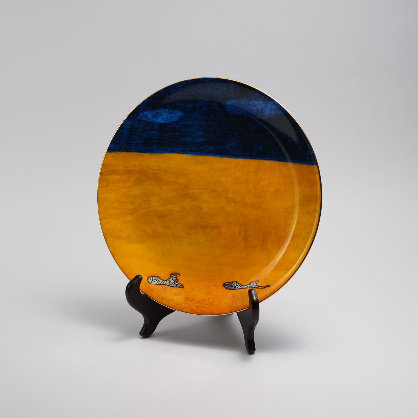 臺華窯_繪畫(二)12吋金邊轉寫盤_圖一