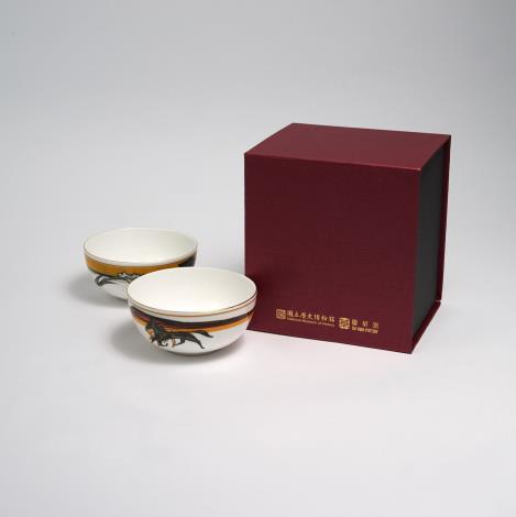 臺華窯_花與馬-雙入骨瓷飯碗組_圖二