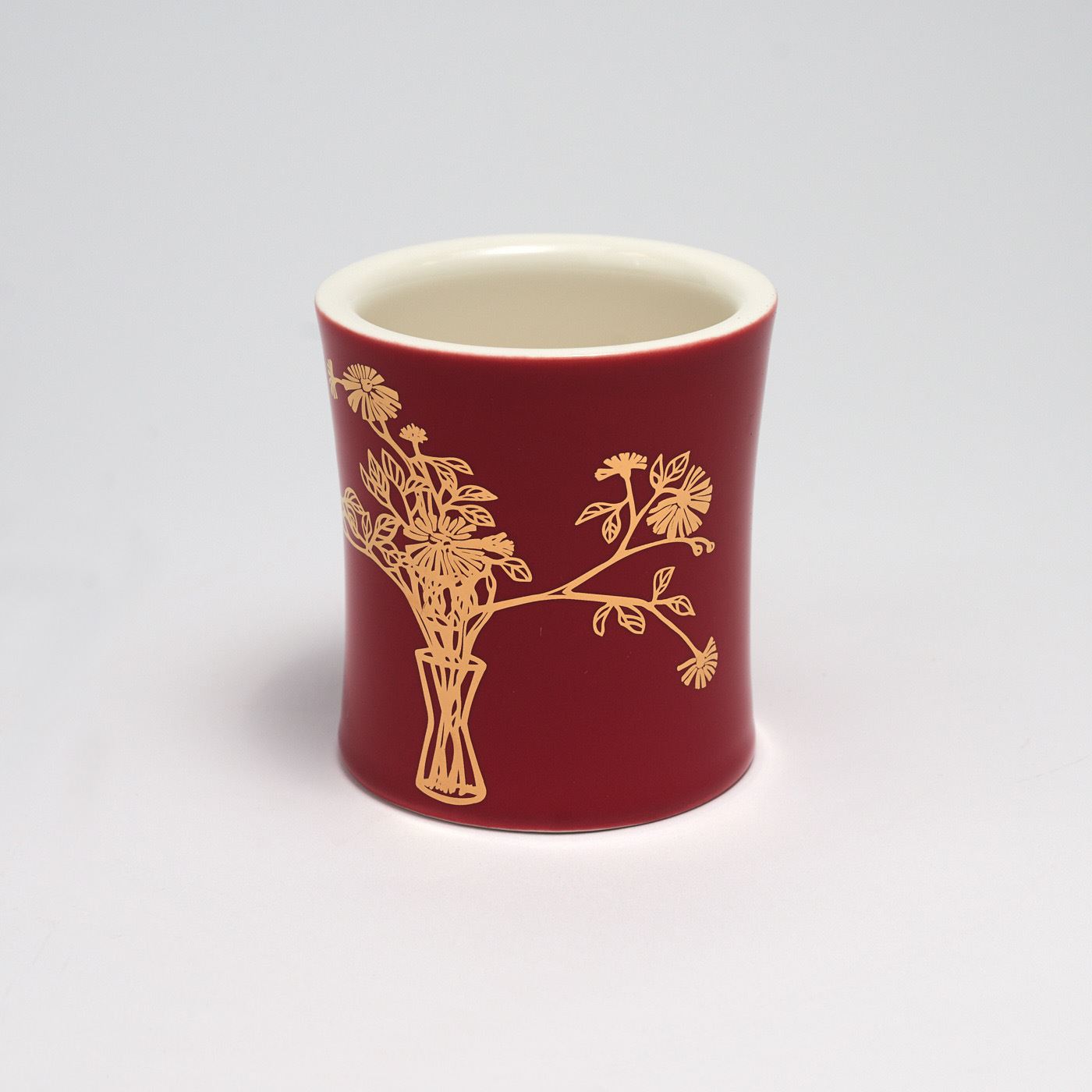 臺華窯_瓶花-橘紅釉馬克杯_圖一