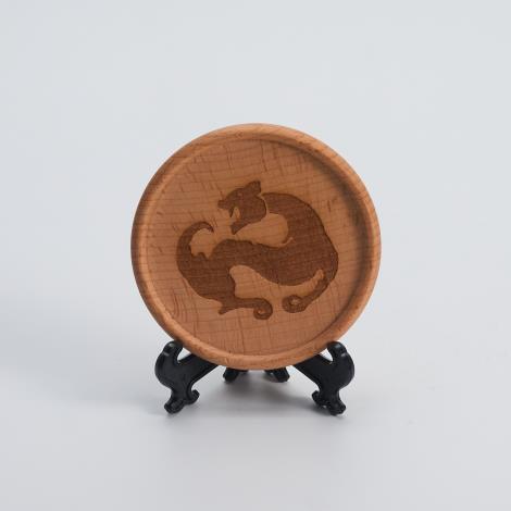 木質杯墊 - 白虎2