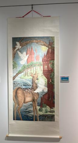 張芸榛作品《鹿隱溪山》