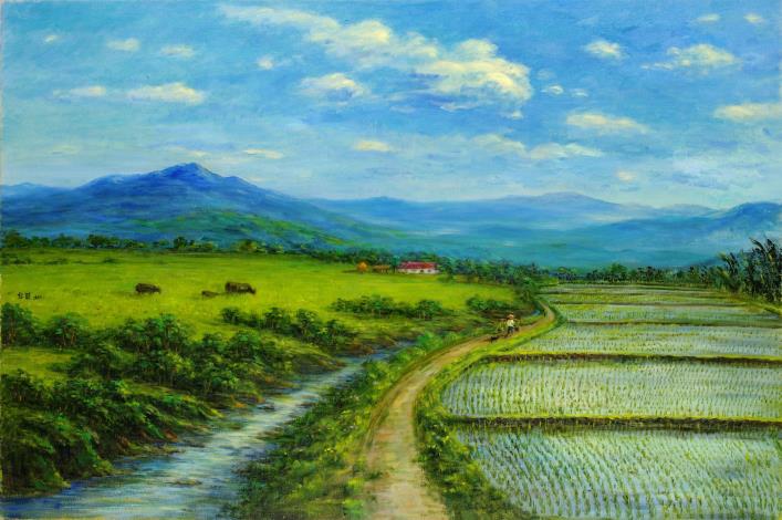 黎蘭的作品 -新綠 油畫   1997