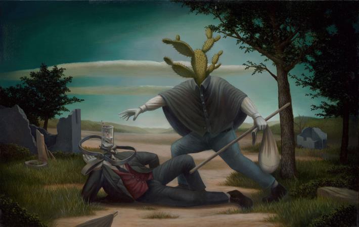 林冠捷  宿敵俱樂部-陷阱_油畫70x110cm 2024