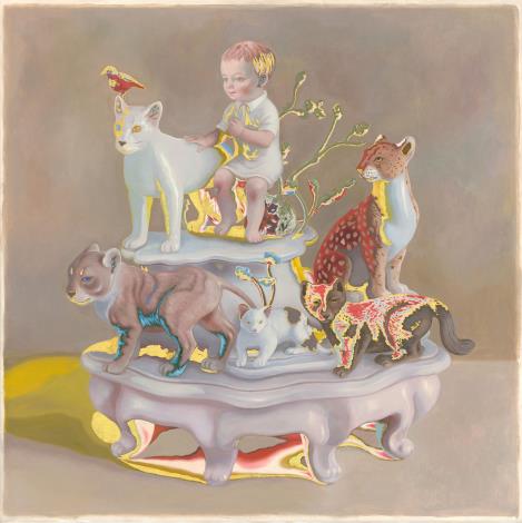 巴梅莉  歸真之地_油畫、純金箔與彩箔 80x80cm 2025