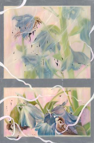 唐珮芸 虛構窗景－清晰的水漬_油畫、鏡面紙、環氧樹脂91x60.5cm 2026