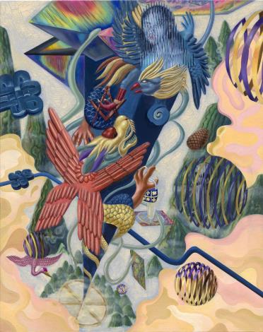 吳家潁 降臨 Descent 油畫 91x72.5cm 2023