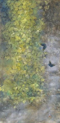 王詩瑩 夏日相遇 Summer Encounter 膠彩 120.5x60cm 2025