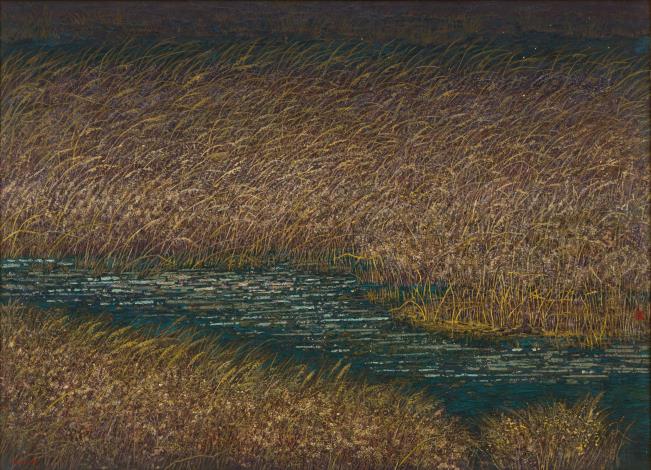 顧文華  蘆葦海_膠彩60.5x82.5cm2025