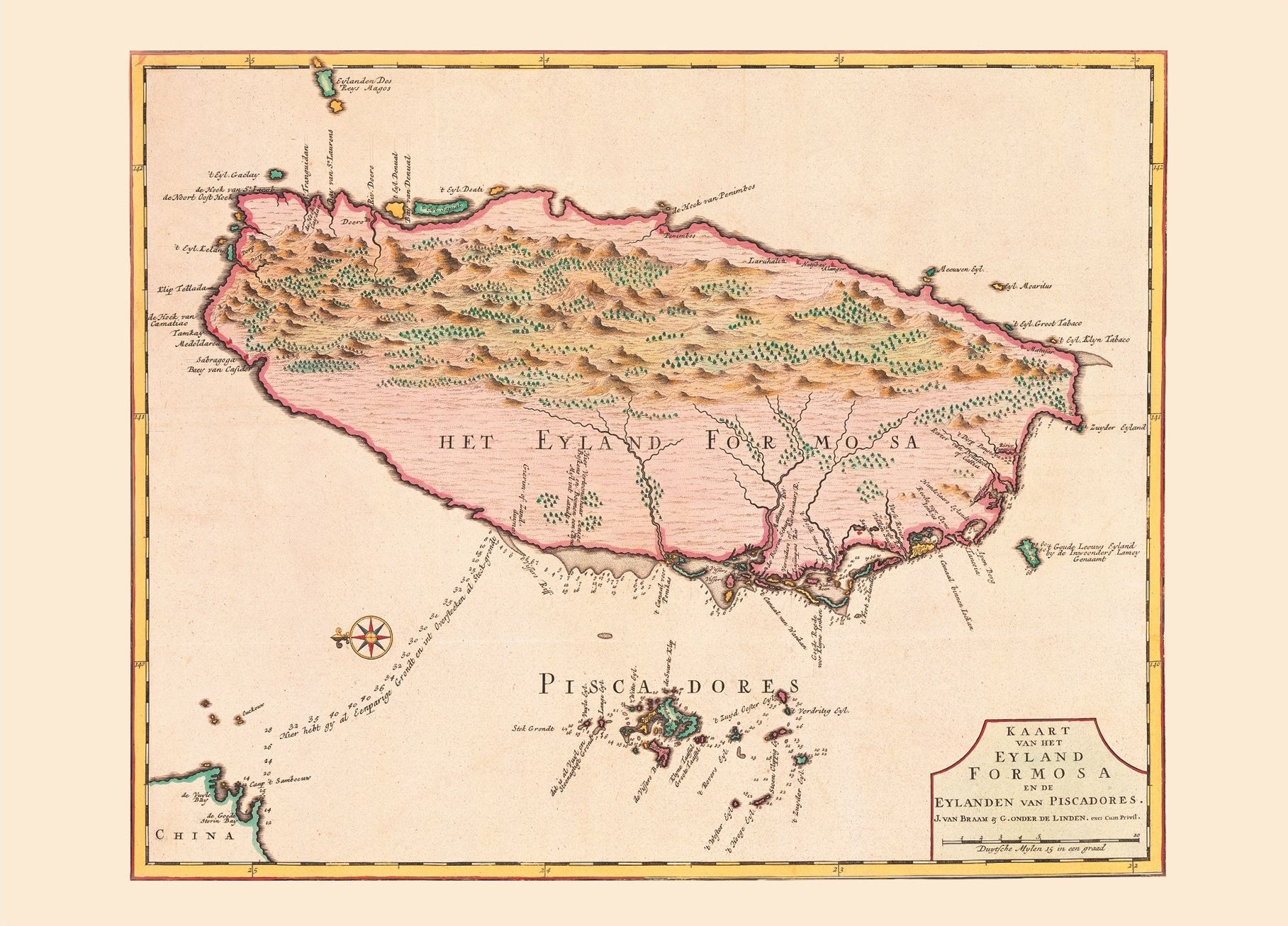 地圖明信片2(1760年)-福爾摩沙島與中國沿海局部圖