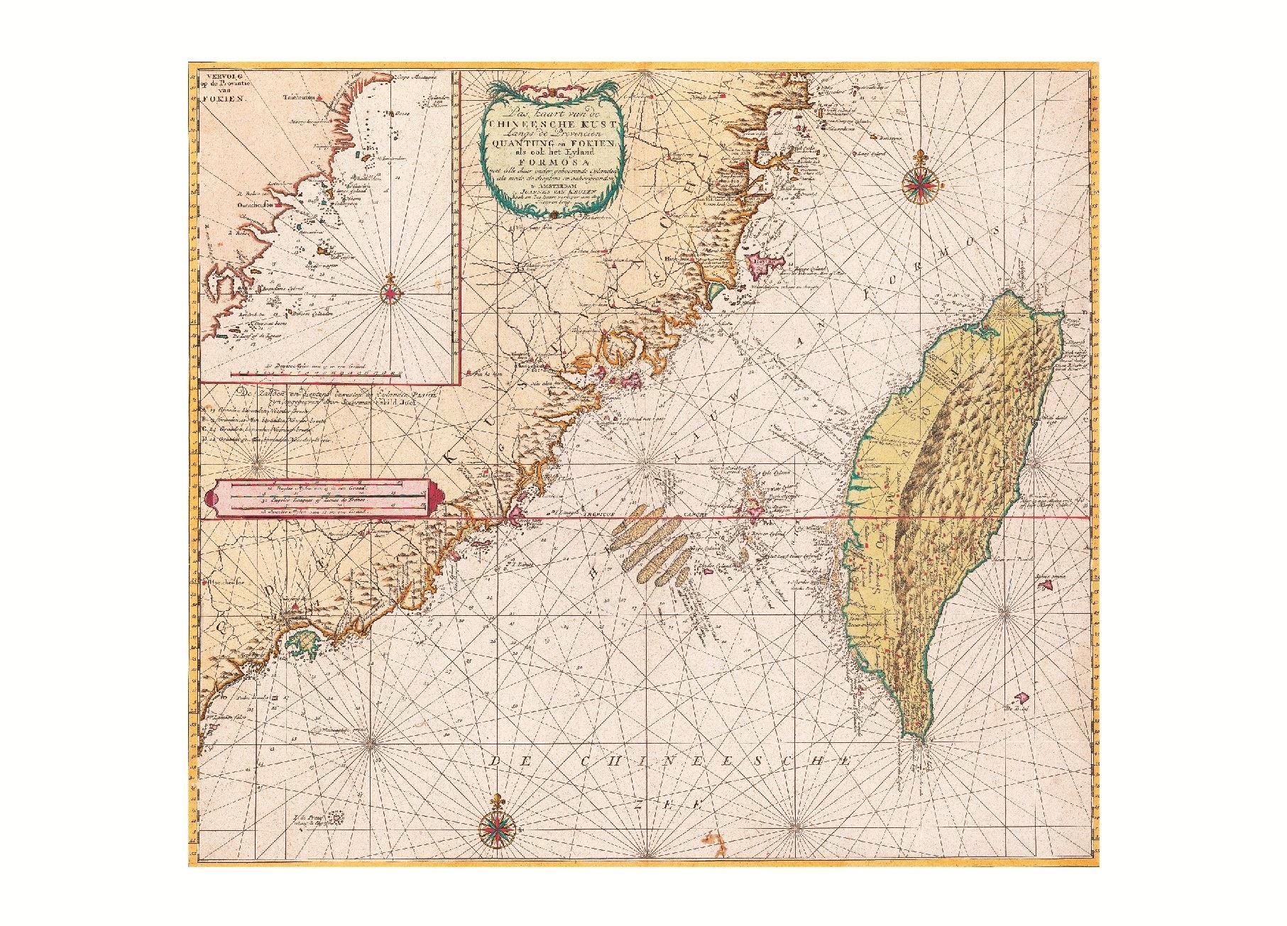 地圖明信片6-中華沿海地區海圖廣東、福建與福爾摩沙島