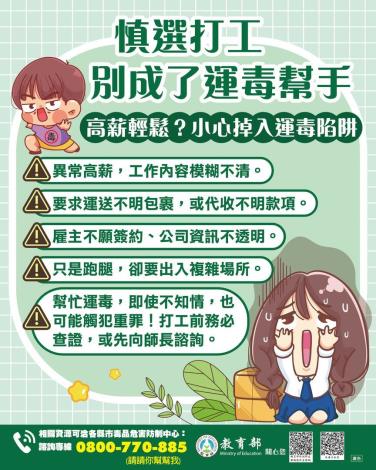 3.慎選打工 別成了運毒幫手